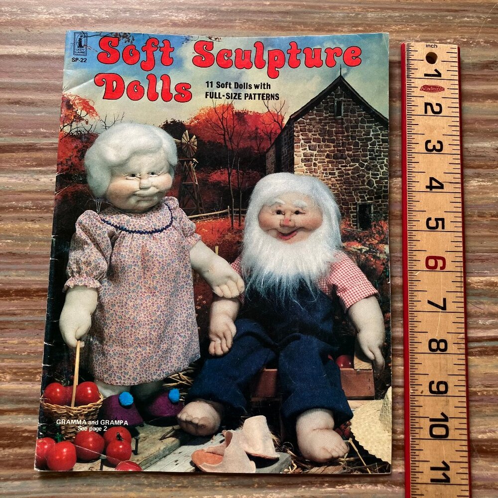 Soft Sculpture Dolls 11 Full Size Sewing Patterns Book Craft Course Vintage 1979